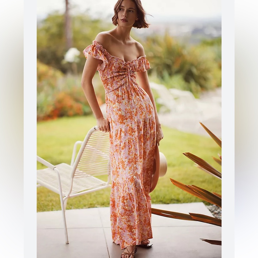 Nwt L*Space Lucia Tiered Maxi Dress In Full Bloom Floral Print Sz Xs